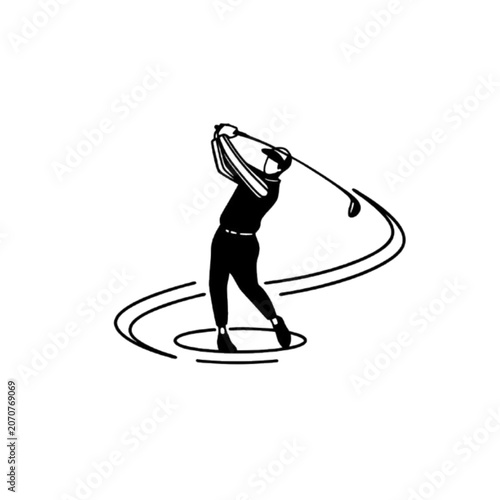 silhouette of a man with a golf club