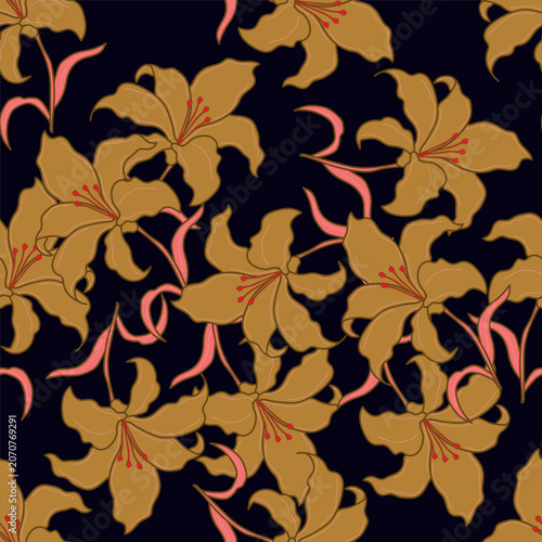 Seamless floral pattern, ditsy flower pattern, fabric print in vintage style on light beige background, timeless floral, small ditsy flower. Surface design for home textile, wallpaper pattern, fabric,