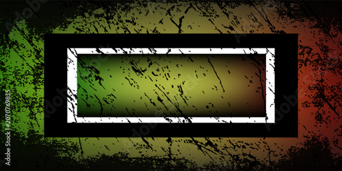 Bilde på lerret Modern and popular grunge background with reggae colors: green, yellow, red