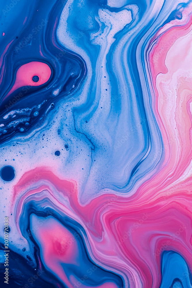 Obraz premium A detailed view of a vibrant, abstract art piece made with liquids