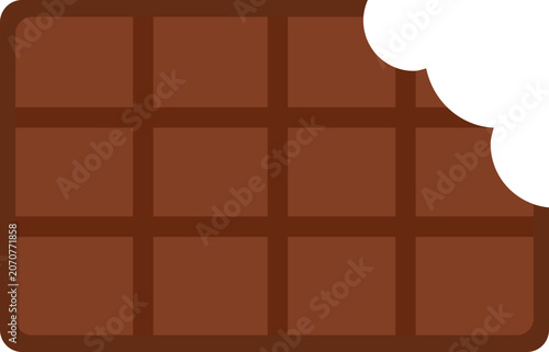 Bitten chocolate bar square segments sweet snack confectionery