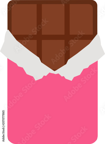 Flat chocolate bar in paper wrapper culinary arts and gourmet plating