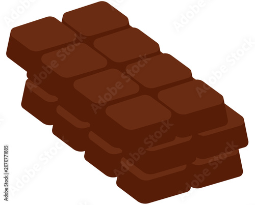 chocolate bar segments with cocoa squares culinary arts