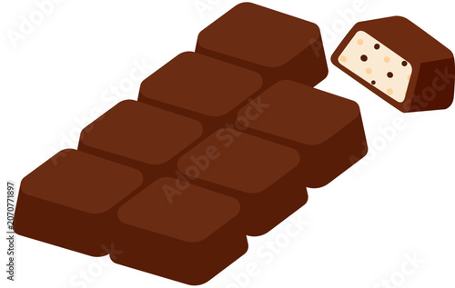 chocolate bar with broken piece culinary arts and gourmet plating