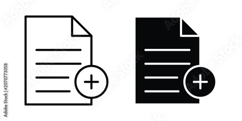 Tableau sur toile Add document icon. Linear icon collection. Editable vectors