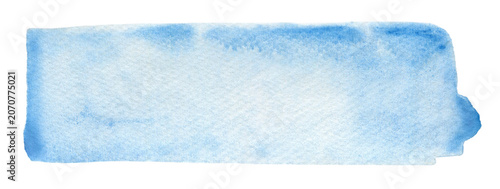 Abstract blue watercolor spot for text or logo isolated on white background	