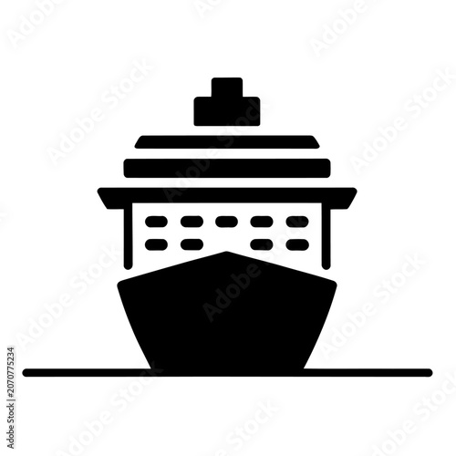 Cruise ship line icon. concept cruise ship, vector linear illustration, sign, symbol.