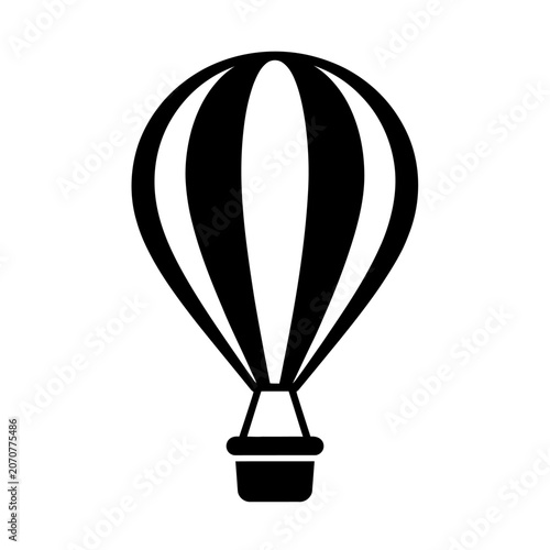 Hot air balloon icon isolated on transparent background for leisure and air trip.