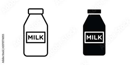 Milk bottle icon. Linear icon collection. Editable vectors
