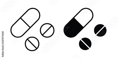 Tableau sur toile Painkiller pills icon. Linear icon collection. Editable vectors