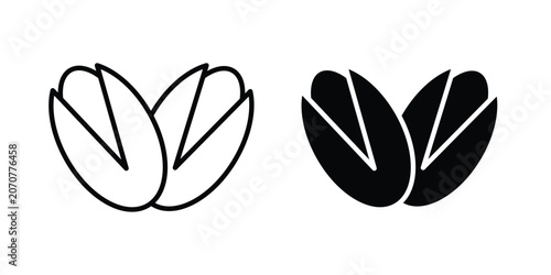 Pistachio icon. Linear icon collection. Editable vectors