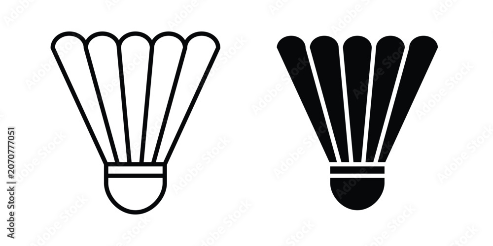 Fototapeta premium Shuttlecock icon. Linear icon collection. Editable vectors