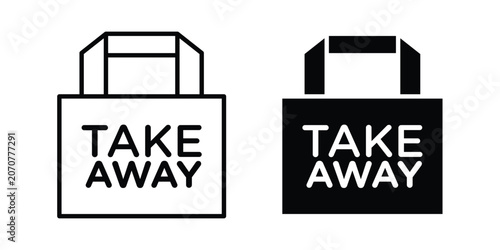 Valokuva Take away food icon. Linear icon collection. Editable vectors
