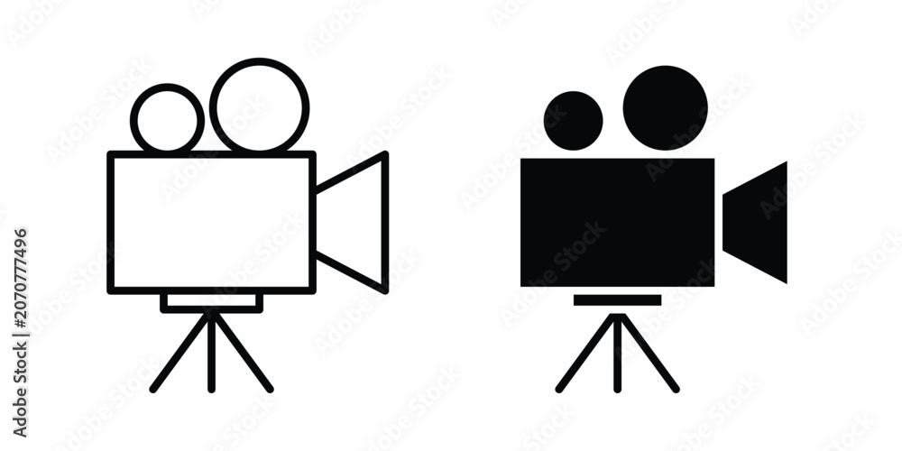 Fototapeta premium TV camera icon. Linear icon collection. Editable vectors