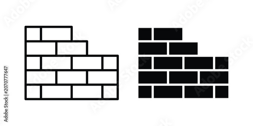 Wall icon. Linear icon collection. Editable vectors