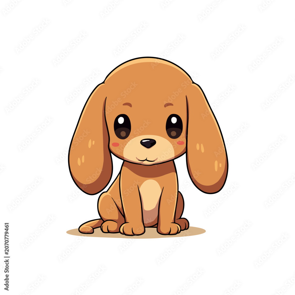 Obraz premium Cute Redbone Coonhound Clipart 03
