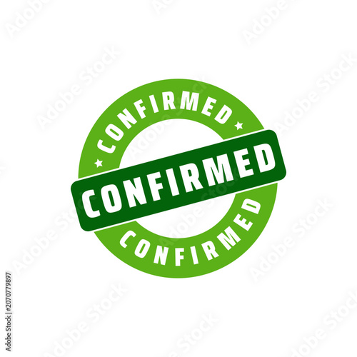 A green circular stamp sign with the text confirmed. This icon is perfect for business, approval, verification, and status updates in your projects.
