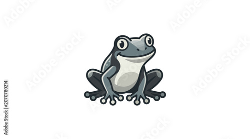Cartoon frog character isolated on white background.