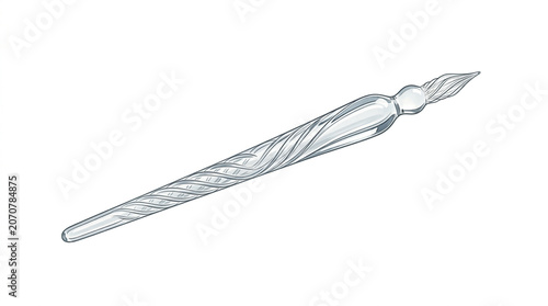 Steel twist drill bit isolated on white background. Industrial drilling tool for construction, manufacturing, engineering, and woodworking applications.