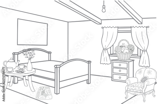 Cozy Cottagecore Bedroom Interior Decoration Concept