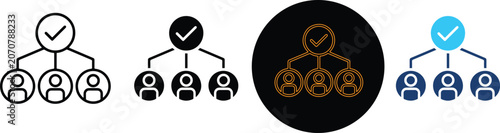 Foto Set Of Four Organizational Structure Hierarchy Success Icons