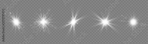 Bright star set burst radiates clean sharp glowing beams. Ray radiance flare glow light, white sun flash glitter transparent effect shine shiny sparkle illumination overlay vector, png.