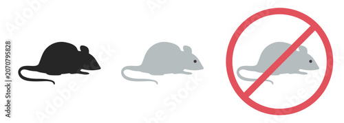 Rodent Control icons set. Flat vector illustration