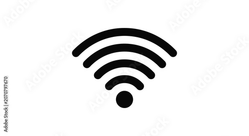 Tableau sur toile Wifi signal icon black silhouette on a white background