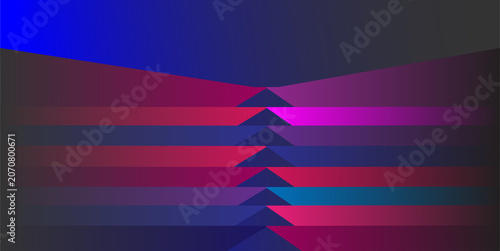 Colorful geometric arrow pattern with gradient stripes