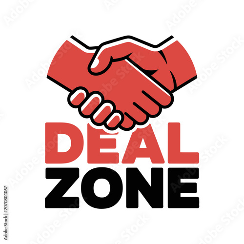 Deal zone handshake graphic icon for business negotiation