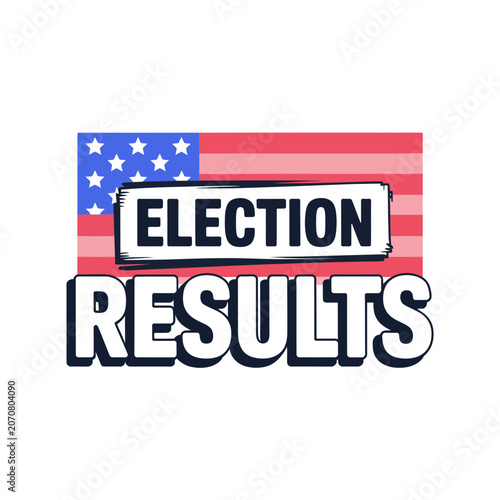 Election results official announcement graphic with election