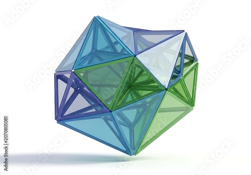 Geometric 3d polyhedron wireframe illustration