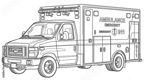 Ambulance emergency vehicle illustration