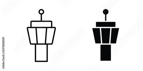 Fotografía Control Tower icon silhouette and outline pack
