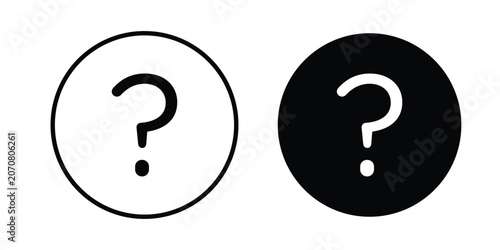 Photos Doubts button icon silhouette and outline pack