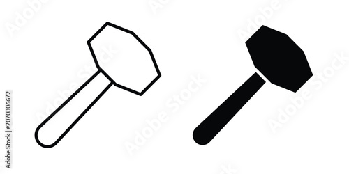 Fotografie Hammer icon silhouette and outline pack