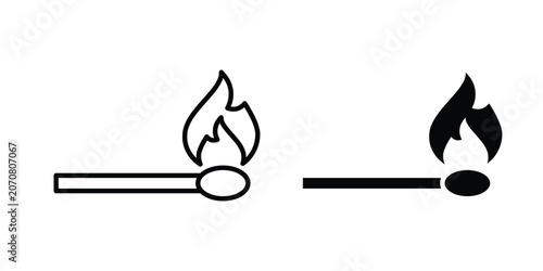 Obraz na płótnie Matches icon silhouette and outline pack