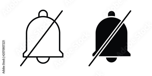 Foto Notification off icon silhouette and outline pack