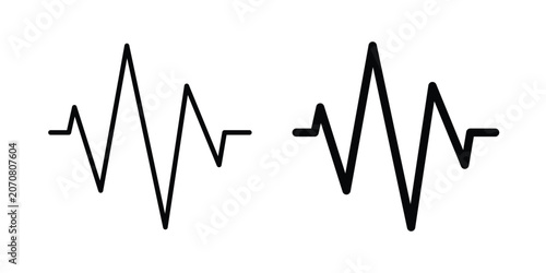 Pulse icon silhouette and outline pack