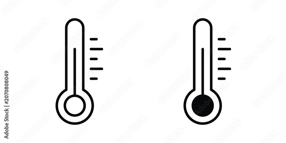 Foto Temperature icon silhouette and outline pack