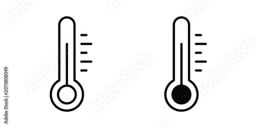 Fotografija Temperature icon silhouette and outline pack