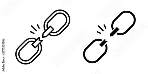 Quadro em tela Weakness icon silhouette and outline pack