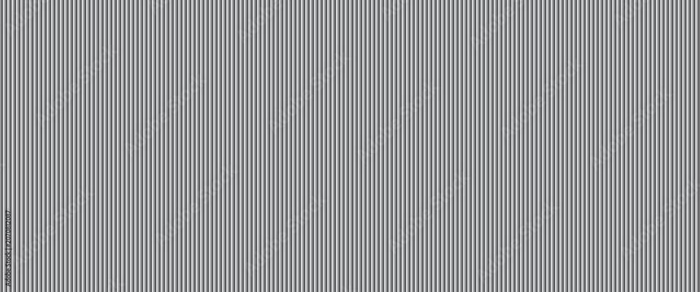 Obraz premium Narrow black-white vertical lines. Symmetric geometric ornament. Striped seamless pattern, abstract wallpaper. Digital paper for textile print, page fill. Vector