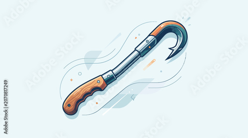 Billede på lærred Fishing Gaff Vector Illustration