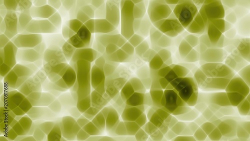 Tablou pe pânză Close-up of green algae cells under microscope
