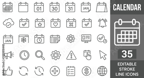 Bild auf Leinwand Calendar icon set