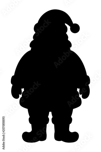Black Santa Claus silhouette isolated on transparent background, perfect for Christmas holiday logos, winter celebration branding, vinyl decals, and laser engraving