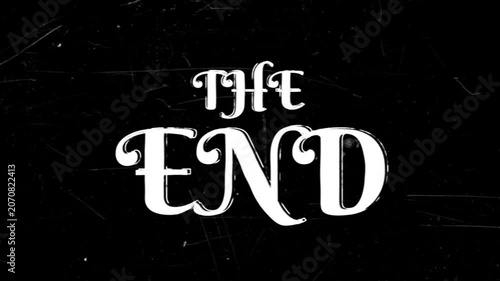 The End Vintage Film Outro with Retro Frame Scratches and Silent Cinema Effect