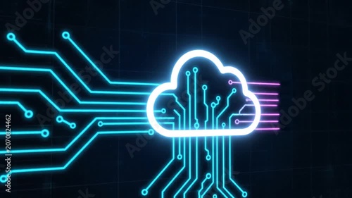 Digital Cloud Computing Network Connection Abstract Technology