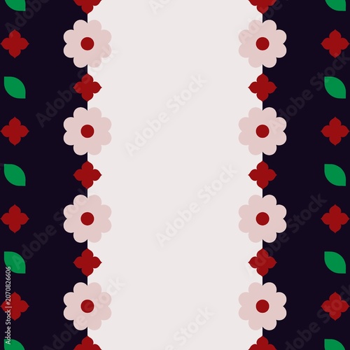 Floral Border Seamless Pattern